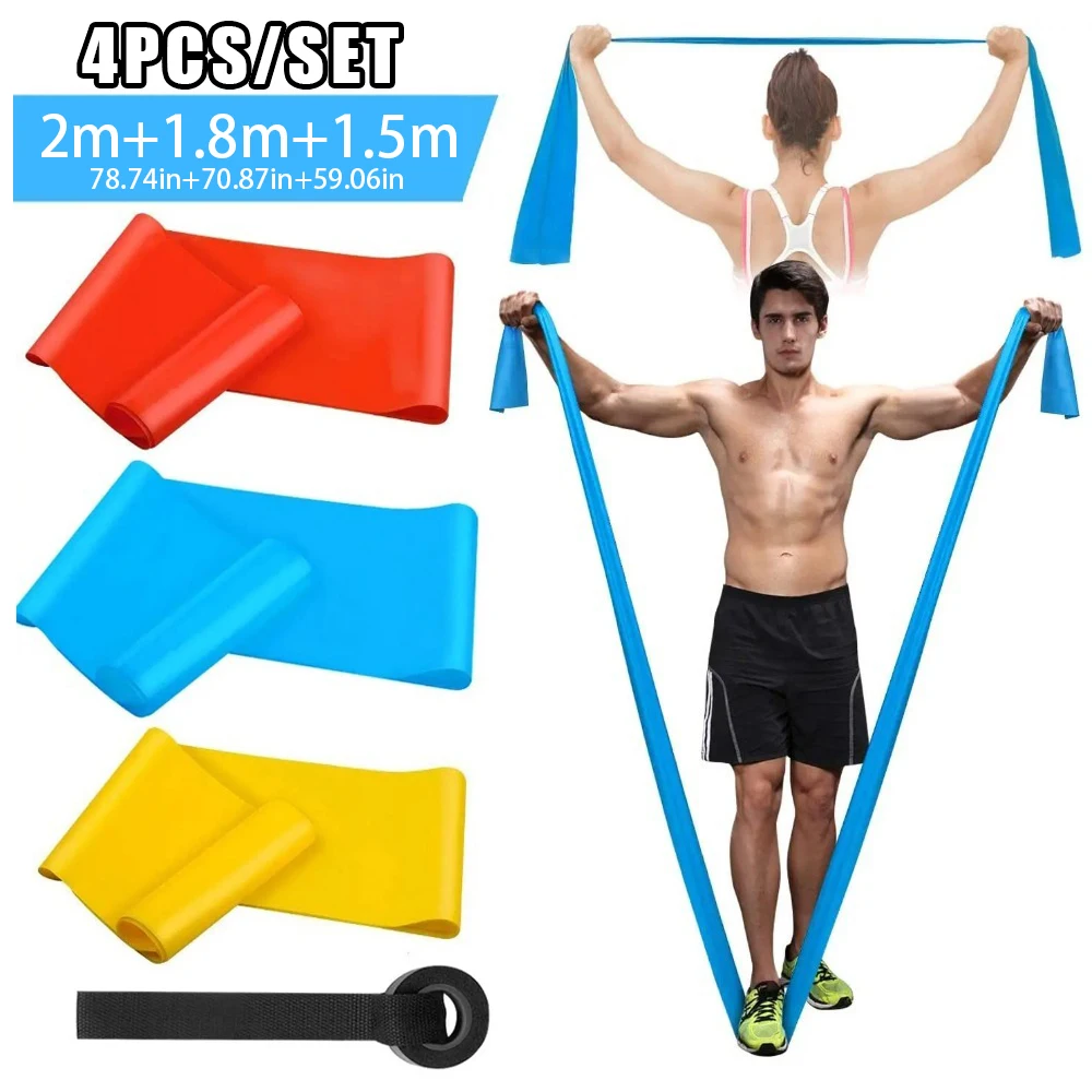 Pilates Bar Kit With Resistance Bands - 4 szt./zestaw Elastyczne Gumy Fitness Taśmy